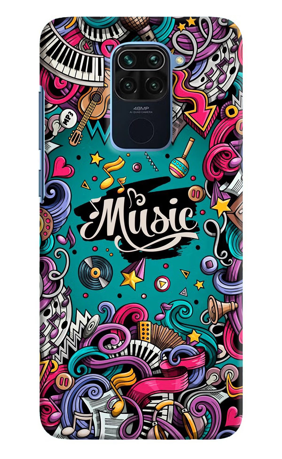 Music Graffiti Redmi Note 9 Hard Case Back Cover by Casekaro