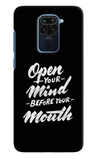 Open Your Mind Before Your Mouth Redmi Note 9 Hard Case Back Cover by Casekaro