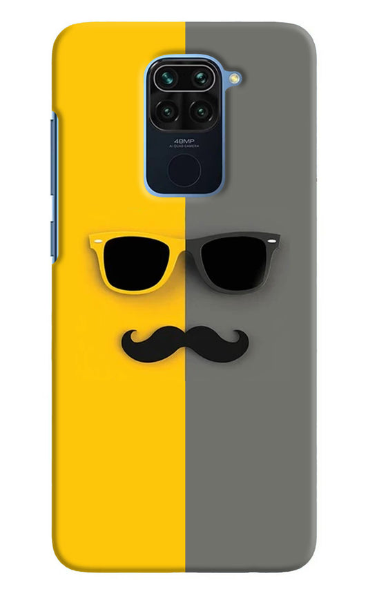 Sunglasses with Mustache Redmi Note 9 Hard Case Back Cover by Casekaro