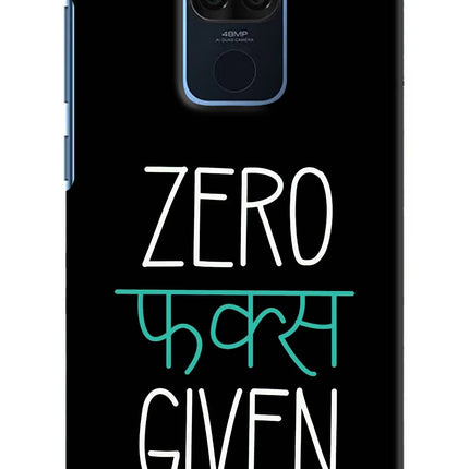 Zero Fucks Given Redmi Note 9 Hard Case Back Cover by Casekaro