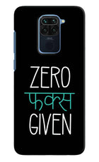 Zero Fucks Given Redmi Note 9 Hard Case Back Cover by Casekaro