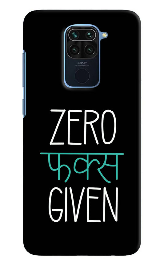 Zero Fucks Given Redmi Note 9 Hard Case Back Cover by Casekaro