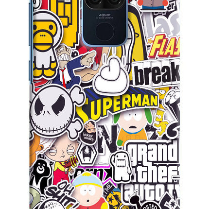 Sticker Bomb Redmi Note 9 Hard Case Back Cover by Casekaro