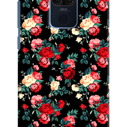 Rose Pattern Redmi Note 9 Hard Case Back Cover by Casekaro