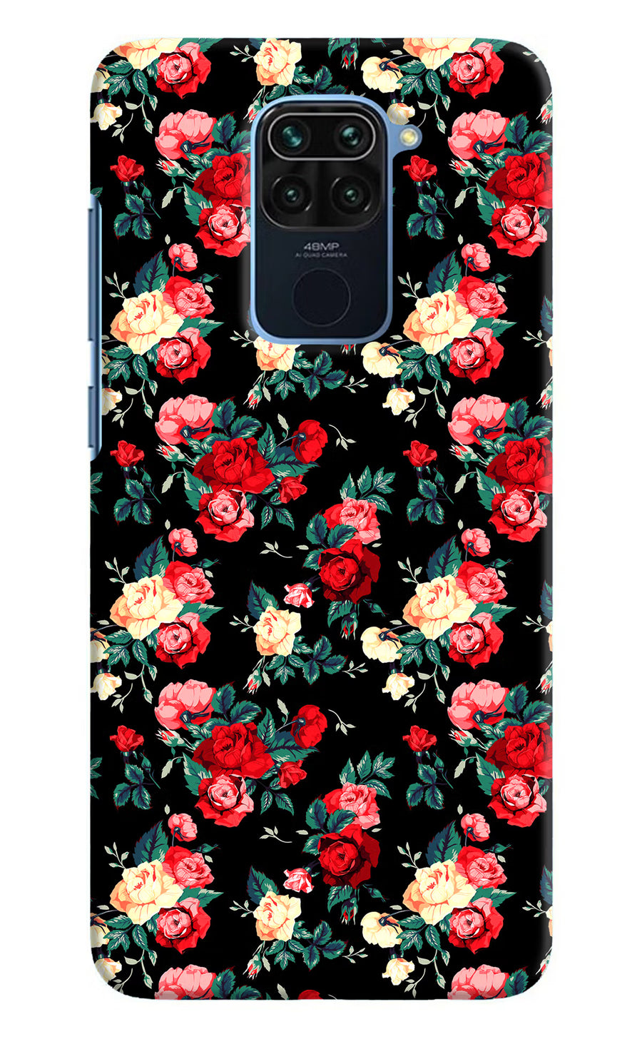 Rose Pattern Redmi Note 9 Back Cover, Hard case