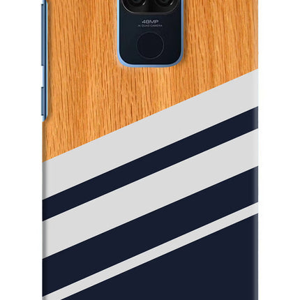 Blue and white wooden Redmi Note 9 Hard Case Back Cover by Casekaro