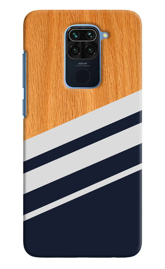 Blue and white wooden Redmi Note 9 Hard Case Back Cover by Casekaro