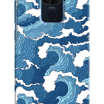 Blue Waves Redmi Note 9 Hard Case Back Cover by Casekaro