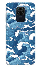 Blue Waves Redmi Note 9 Hard Case Back Cover by Casekaro