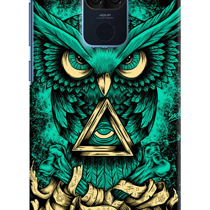 Green Owl Redmi Note 9 Hard Case Back Cover by Casekaro