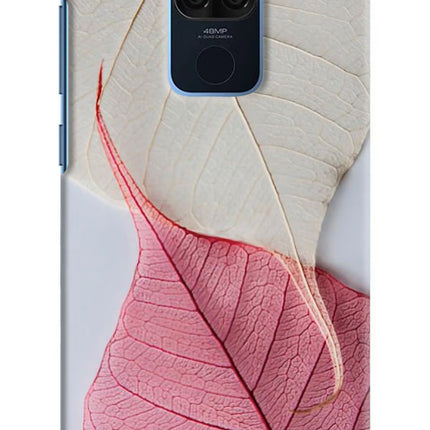 White Pink Leaf Redmi Note 9 Hard Case Back Cover by Casekaro