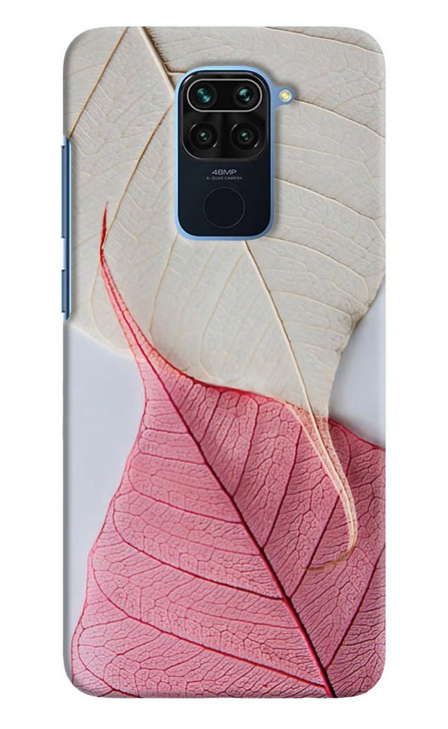 White Pink Leaf Redmi Note 9 Hard Case Back Cover by Casekaro