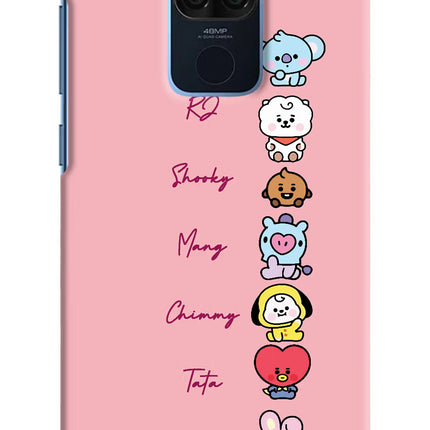 BTS names Redmi Note 9 Hard Case Back Cover by Casekaro