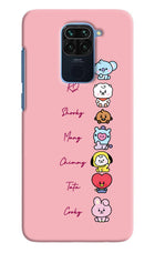 BTS names Redmi Note 9 Hard Case Back Cover by Casekaro