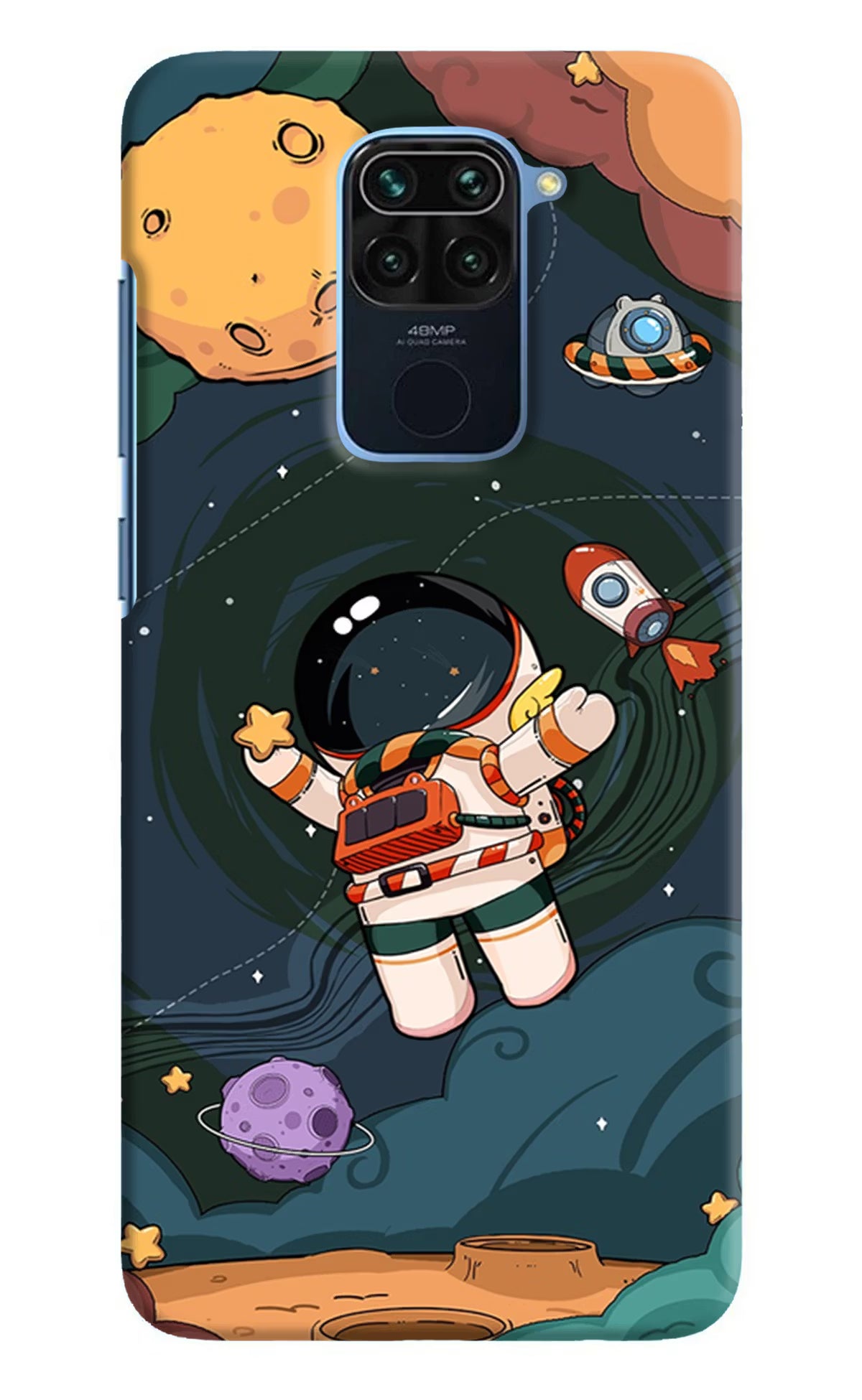Cartoon Astronaut Redmi Note 9 Hard Case Back Cover by Casekaro