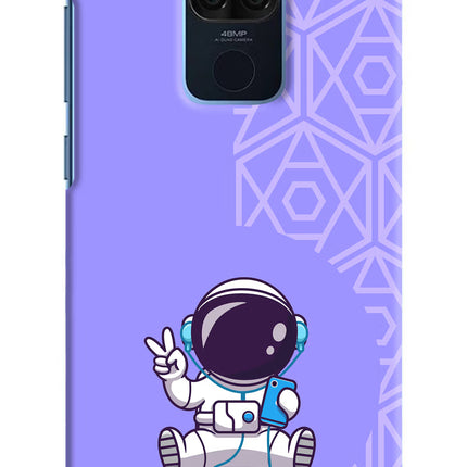 Cute Astronaut Chilling Redmi Note 9 Hard Case Back Cover by Casekaro