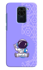 Cute Astronaut Chilling Redmi Note 9 Hard Case Back Cover by Casekaro