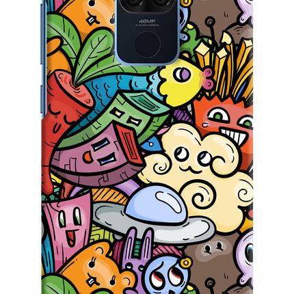 Veggie Doodle Redmi Note 9 Hard Case Back Cover by Casekaro
