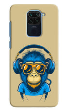 Monkey Headphone Redmi Note 9 Hard Case Back Cover by Casekaro