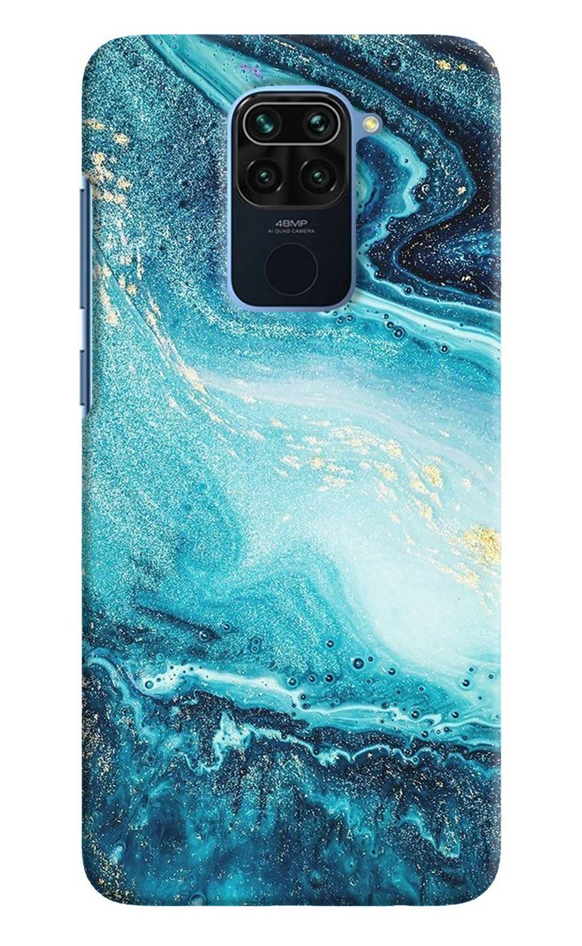 Blue Glitter Marble Redmi Note 9 Back Cover