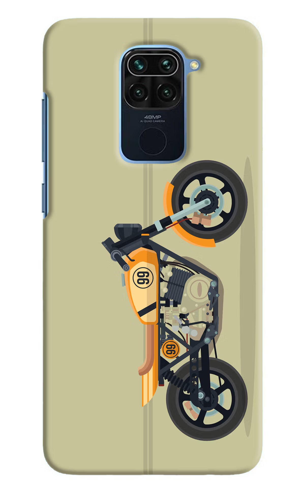 Vertical Speedster Redmi Note 9 Hard Case Back Cover by Casekaro