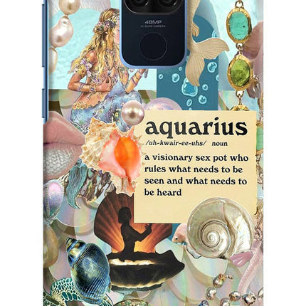 Aquarius Zodiac Redmi Note 9 Hard Case Back Cover by Casekaro