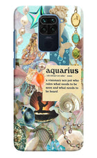 Aquarius Zodiac Redmi Note 9 Hard Case Back Cover by Casekaro