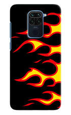 Side Sweep Flames Redmi Note 9 Hard Case Back Cover by Casekaro