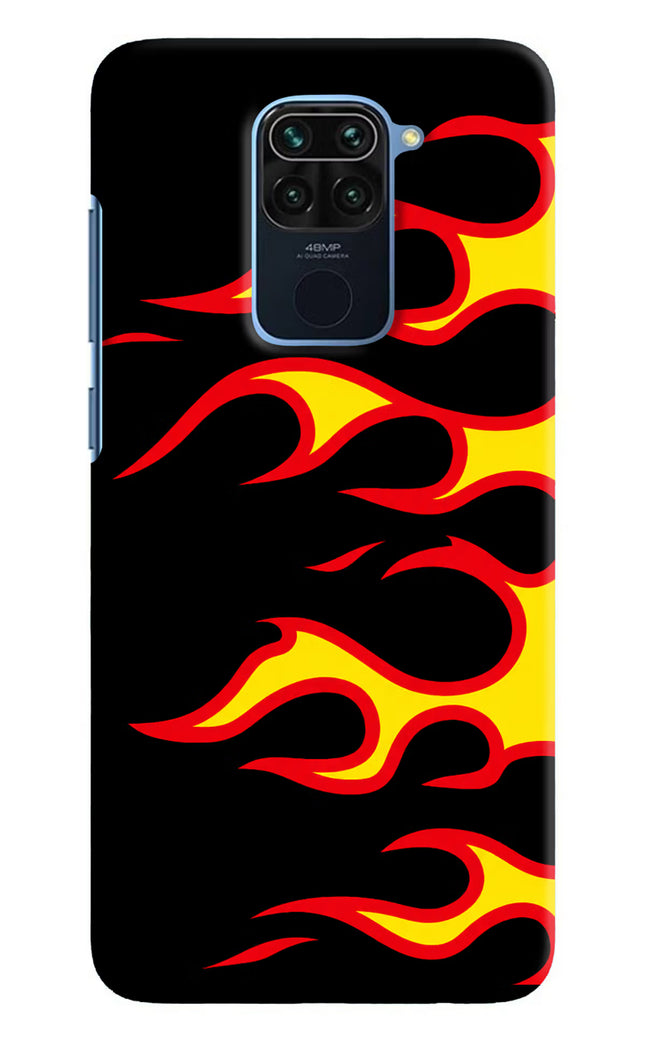 Side Sweep Flames Redmi Note 9 Hard Case Back Cover by Casekaro