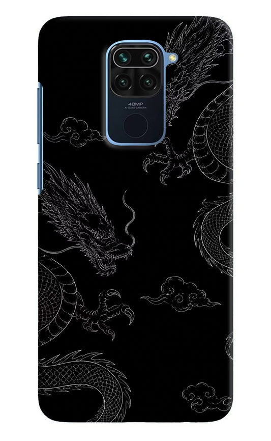 Twin Dragons Redmi Note 9 Hard Case Back Cover by Casekaro