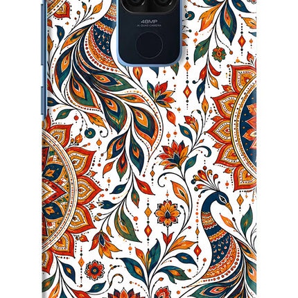 White Mayura Redmi Note 9 Back Cover