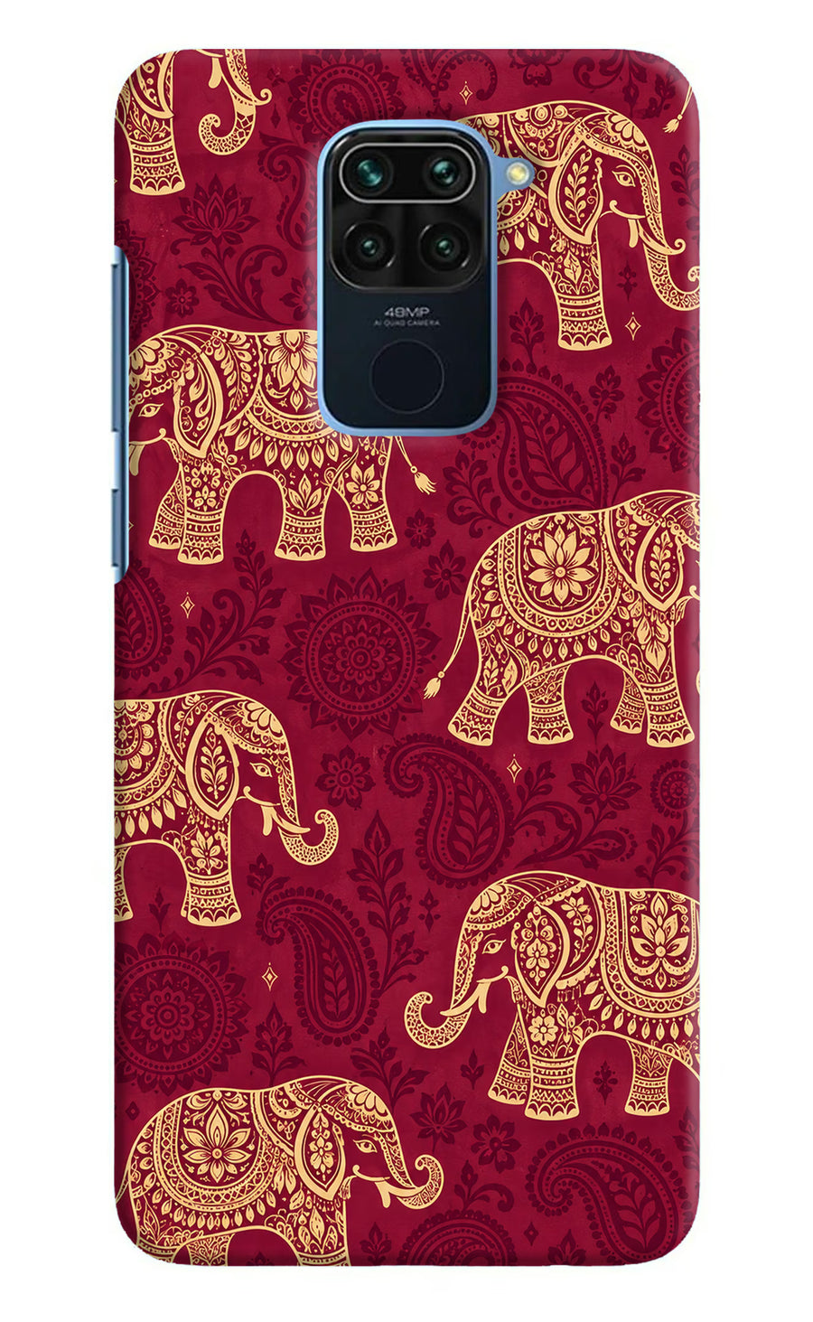 Maroon Elephant Redmi Note 9 Back Cover, Hard case