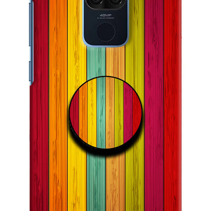 Multicolor Wooden Redmi Note 9 Pop Case by Casekaro