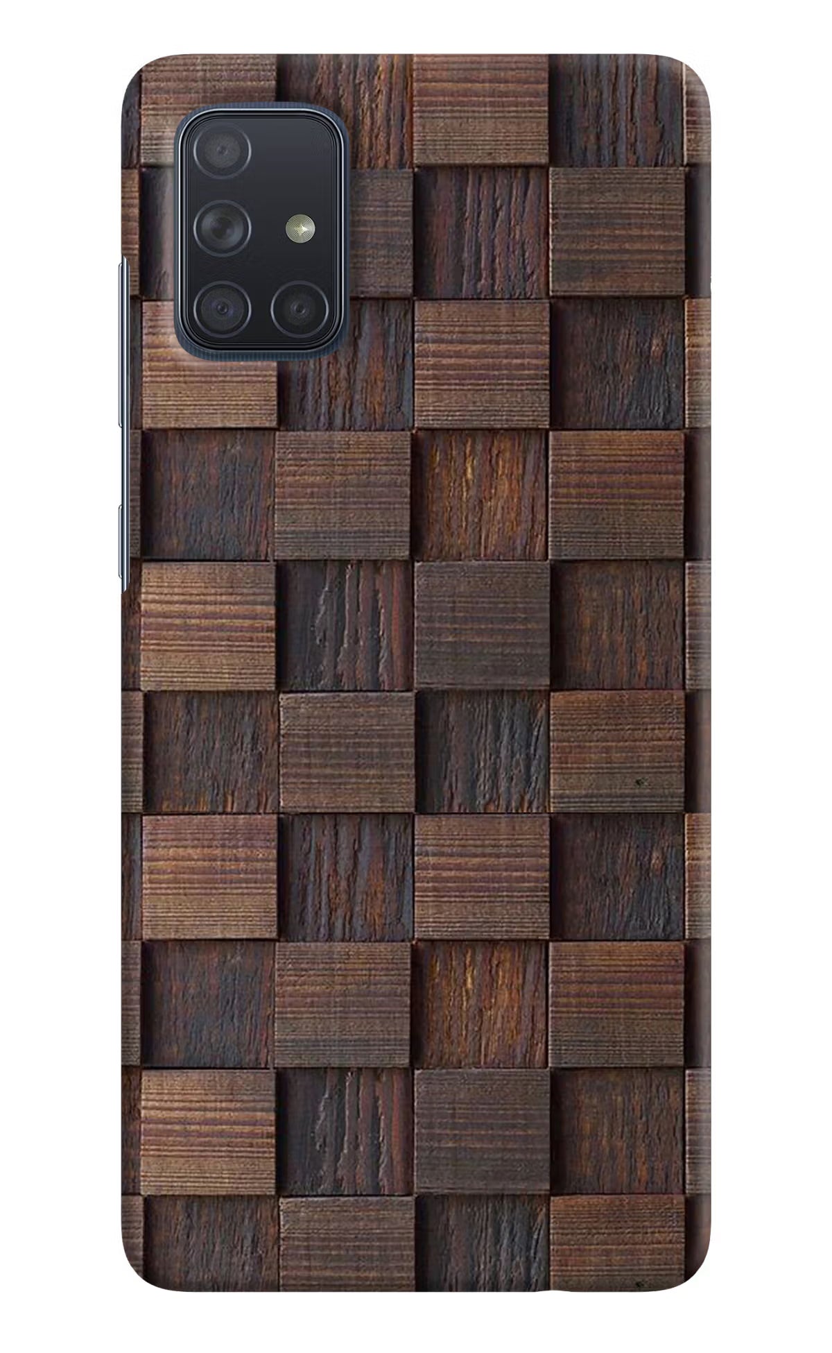 Wooden Cube Design Samsung A71 Hard Case Back Cover by Casekaro