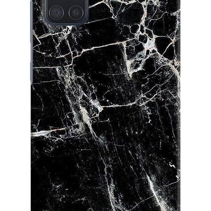 Black Marble Texture Samsung A71 Hard Case Back Cover by Casekaro