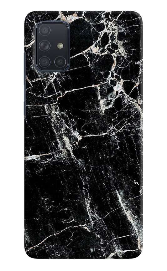 Black Marble Texture Samsung A71 Hard Case Back Cover by Casekaro