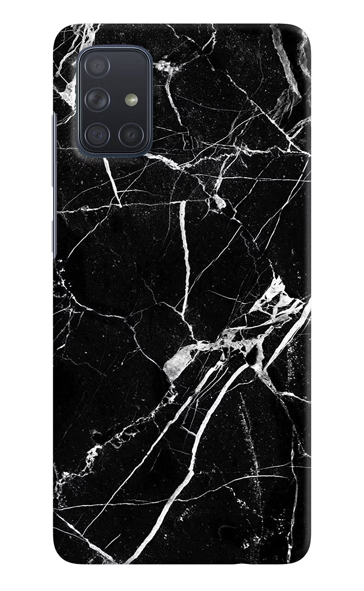 Black Marble Pattern Samsung A71 Hard Case Back Cover by Casekaro