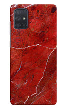 Red Marble Design Samsung A71 Hard Case Back Cover by Casekaro