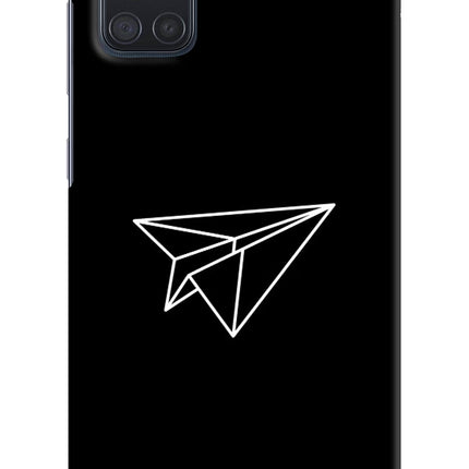Paper Plane White Samsung A71 Hard Case Back Cover by Casekaro