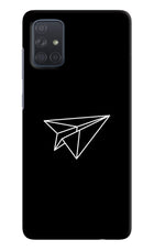 Paper Plane White Samsung A71 Hard Case Back Cover by Casekaro