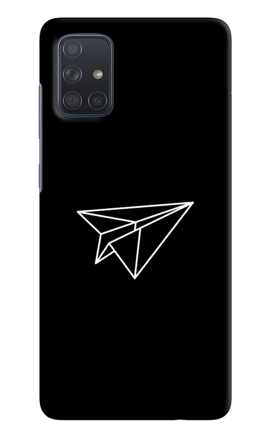 Paper Plane White Samsung A71 Hard Case Back Cover by Casekaro
