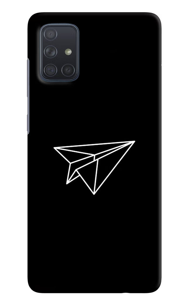 Paper Plane White Samsung A71 Hard Case Back Cover by Casekaro