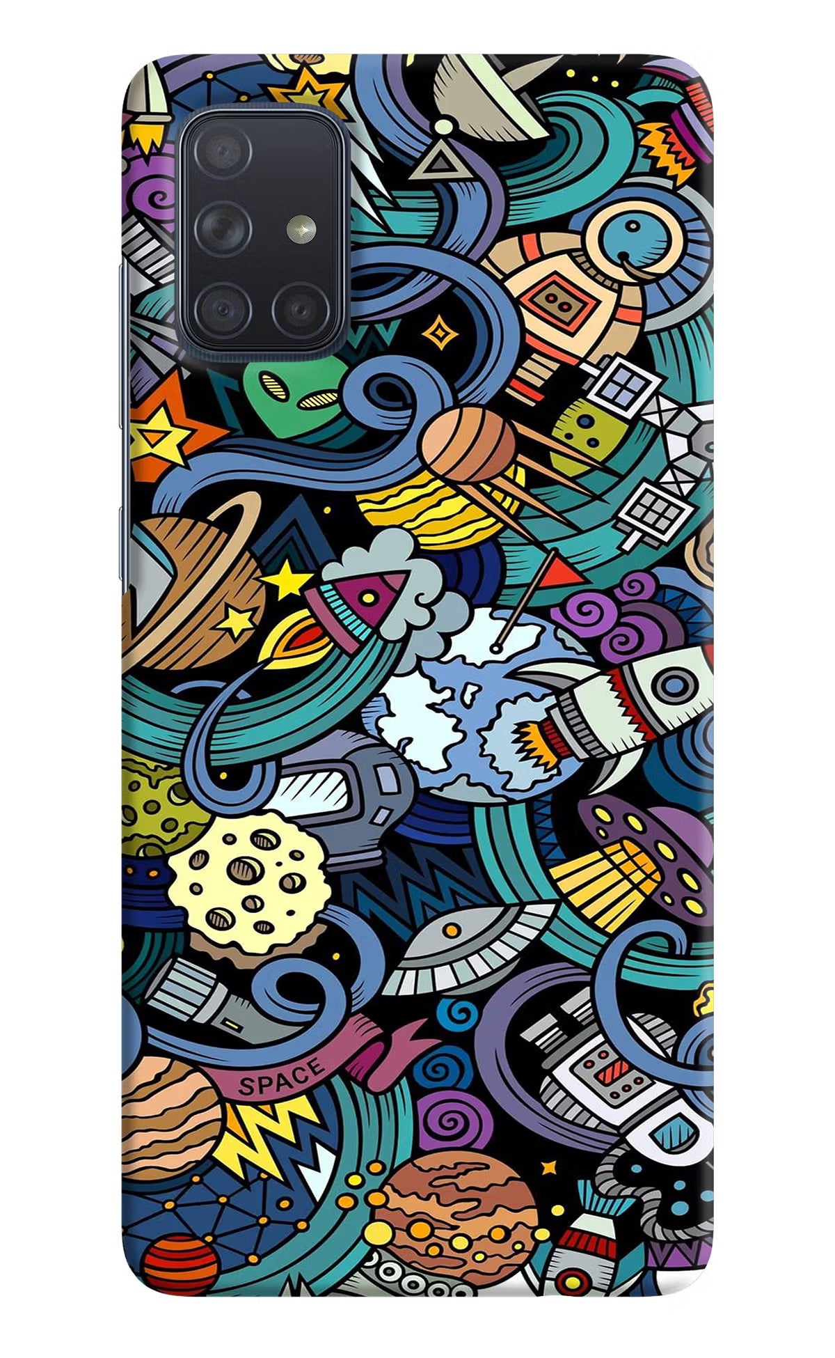 Space Abstract Samsung A71 Hard Case Back Cover by Casekaro