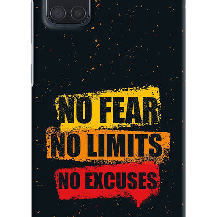 No Fear No Limits No Excuse Samsung A71 Hard Case Back Cover by Casekaro