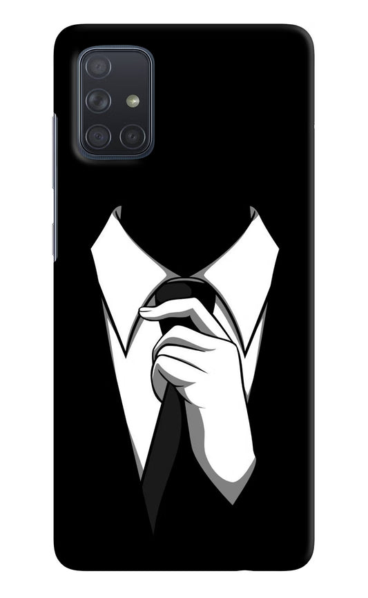 Black Tie Samsung A71 Hard Case Back Cover by Casekaro