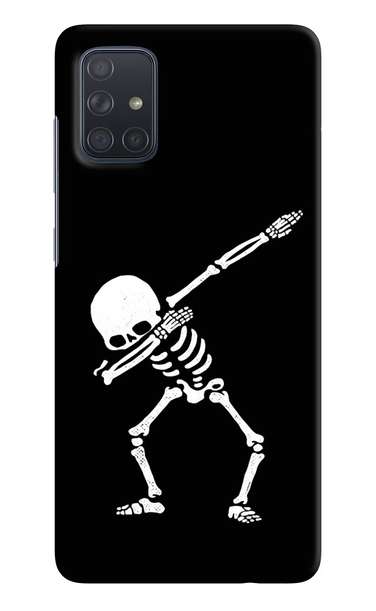 Dabbing Skeleton Art Samsung A71 Hard Case Back Cover by Casekaro