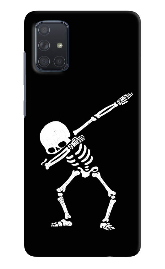 Dabbing Skeleton Art Samsung A71 Hard Case Back Cover by Casekaro