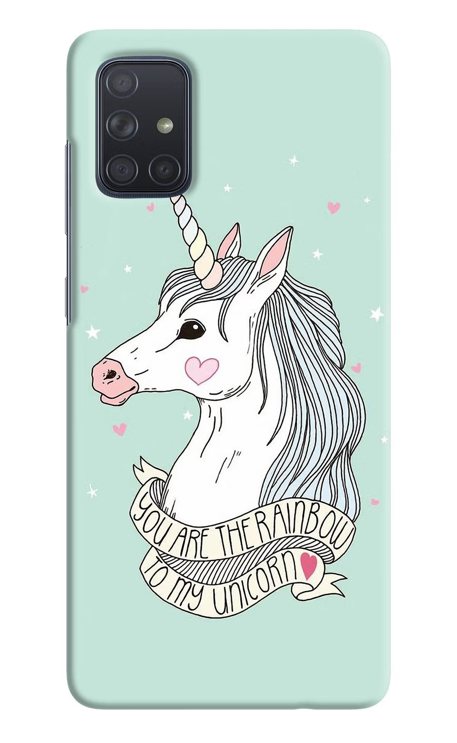 Unicorn Wallpaper Samsung A71 Back Cover, Hard case