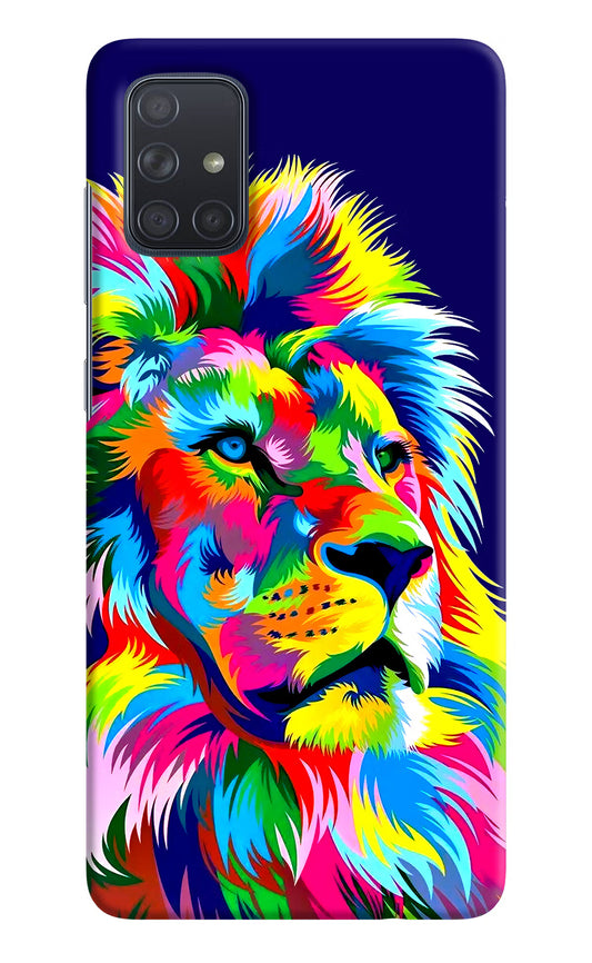 Vector Art Lion Samsung A71 Hard Case Back Cover by Casekaro