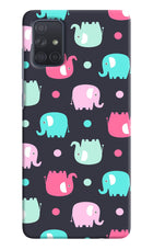 Elephants Samsung A71 Hard Case Back Cover by Casekaro